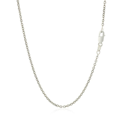 14k White Gold Diamond Cut Cable Link Chain 1.5mm | Richard Cannon Jewelry