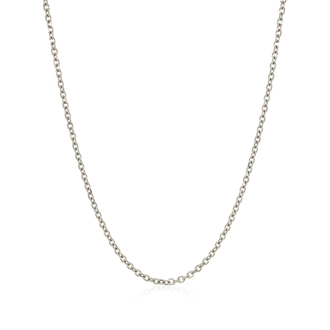 14k White Gold Diamond Cut Cable Link Chain 1.5mm | Richard Cannon Jewelry