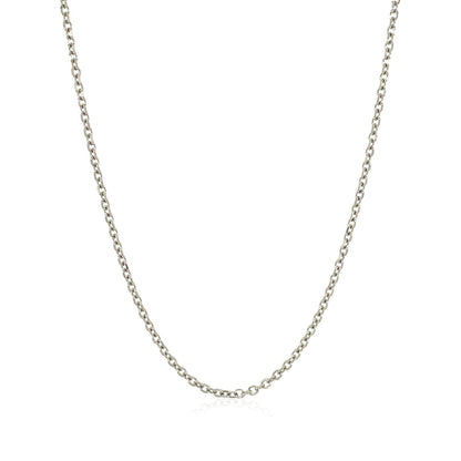 14k White Gold Diamond Cut Cable Link Chain 1.5mm | Richard Cannon Jewelry