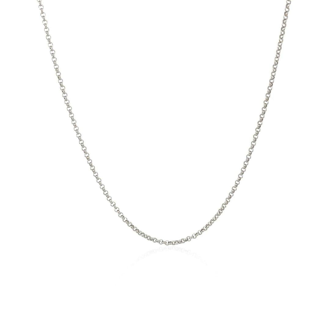 14k White Gold Diamond Cut Rolo Chain 1.1mm | Richard Cannon Jewelry