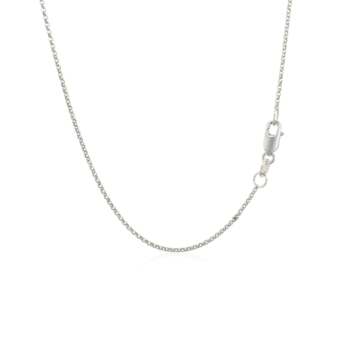 14k White Gold Diamond Cut Rolo Chain 1.1mm | Richard Cannon Jewelry