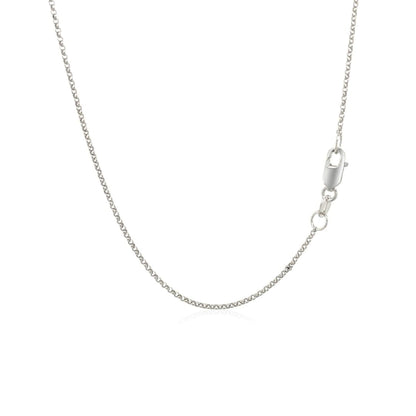 14k White Gold Diamond Cut Rolo Chain 1.1mm | Richard Cannon Jewelry