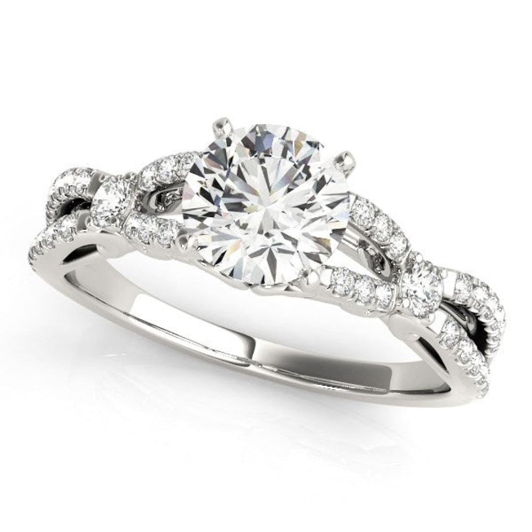 14k White Gold Diamond Engagement Ring with Multirow Split Shank (1 1/4 cttw) | Richard