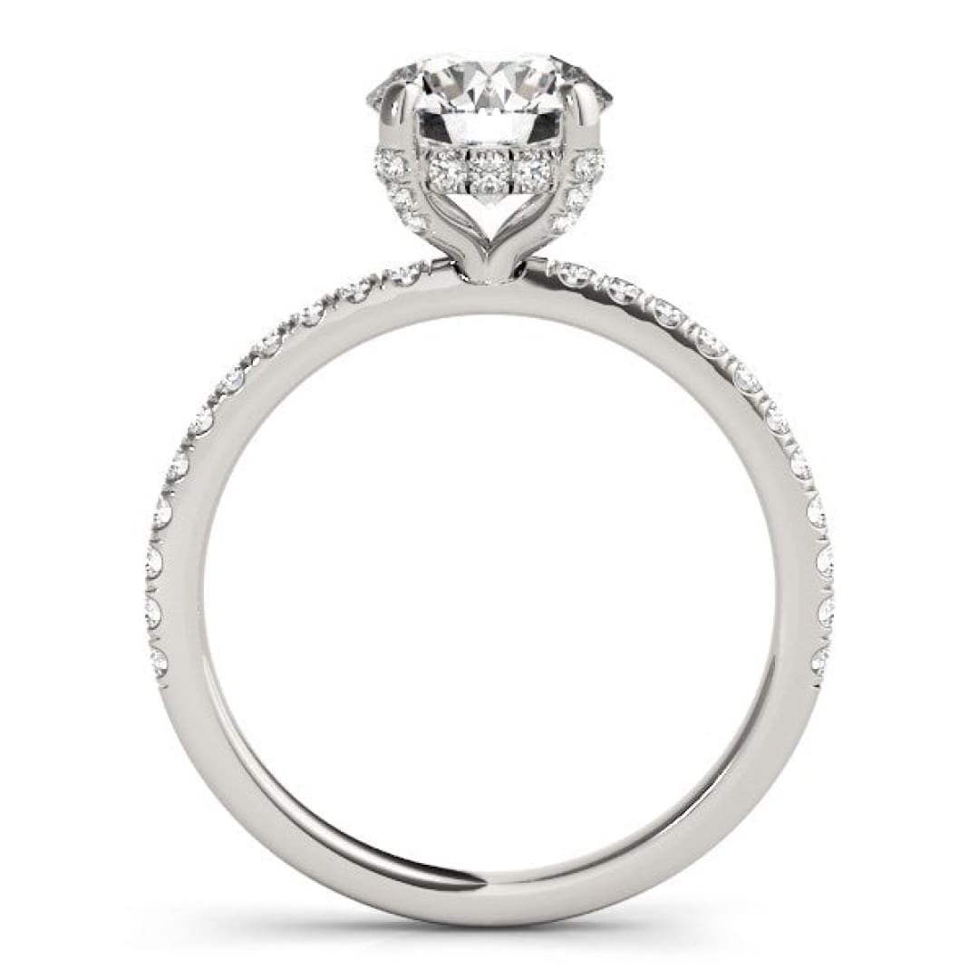 14k White Gold Diamond Engagement Ring with Scalloped Row Band (2 1/4 cttw) | Richard