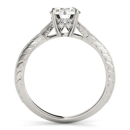 14k White Gold Diamond Engagement Ring with Side Clusters (1 1/8 cttw) | Richard Cannon