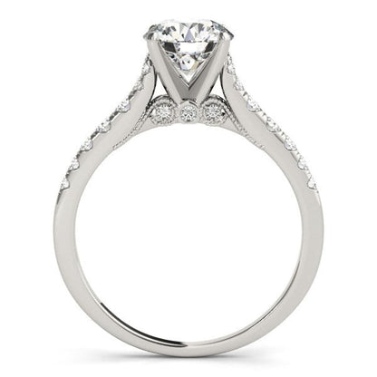 14k White Gold Diamond Engagement Ring With Single Row Band (1 3/4 cttw) | Richard Cannon