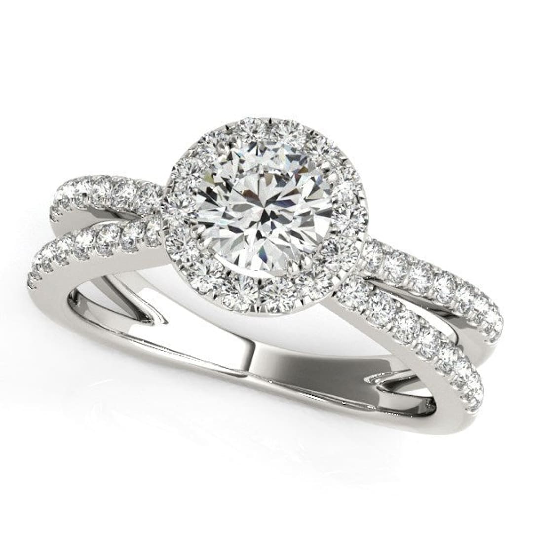 14k White Gold Diamond Engagement Ring with Split Shank Design (1 1/2 cttw) | Richard