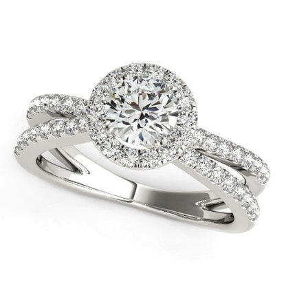 14k White Gold Diamond Engagement Ring with Split Shank Design (1 1/2 cttw) | Richard