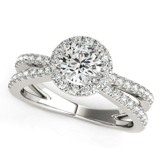 14k White Gold Diamond Engagement Ring with Split Shank Design (1 1/2 cttw) | Richard