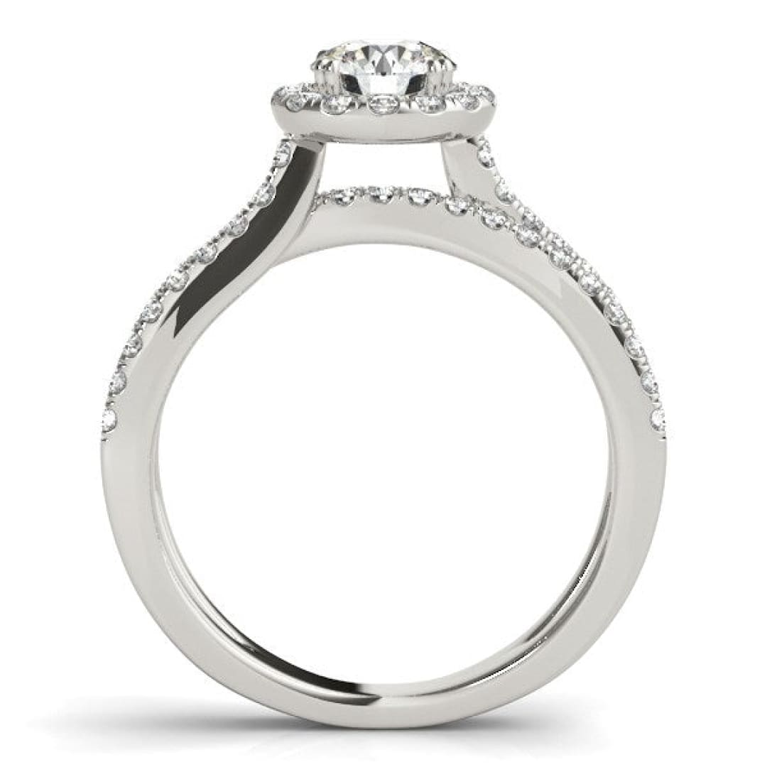 14k White Gold Diamond Engagement Ring with Split Shank Design (1 1/2 cttw) | Richard