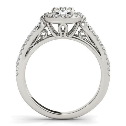 14k White Gold Diamond Engagement Ring with Teardrop Split Shank (7/8 cttw) | Richard