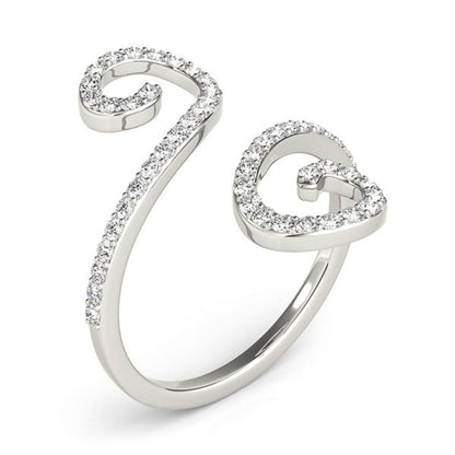 14k White Gold Diamond Open Flourish Style Ring (1/2 cttw) | Richard Cannon Jewelry