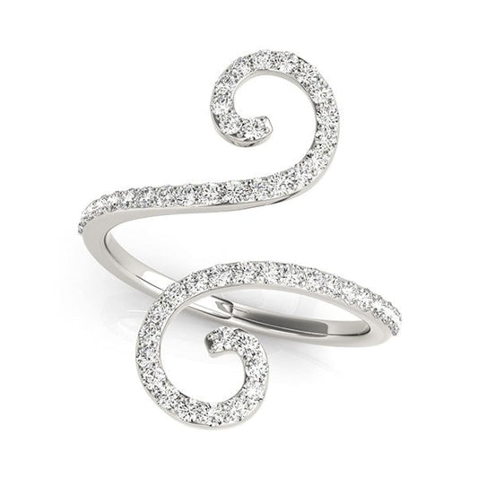 14k White Gold Diamond Open Flourish Style Ring (1/2 cttw) | Richard Cannon Jewelry