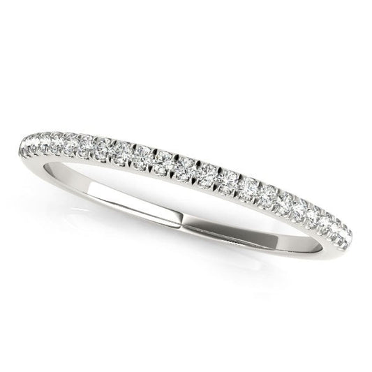 14k White Gold Diamond Pave Set Wedding Band (1/8 cttw) | Richard Cannon Jewelry