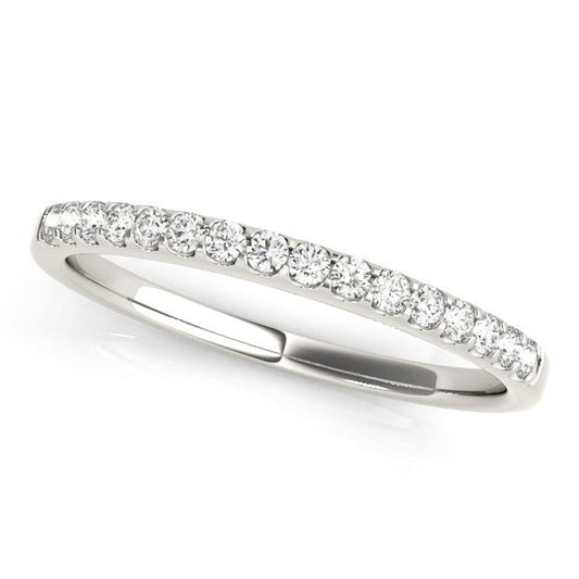 14k White Gold Diamond Scalloped Set Wedding Band (1/6 cttw) | Richard Cannon Jewelry