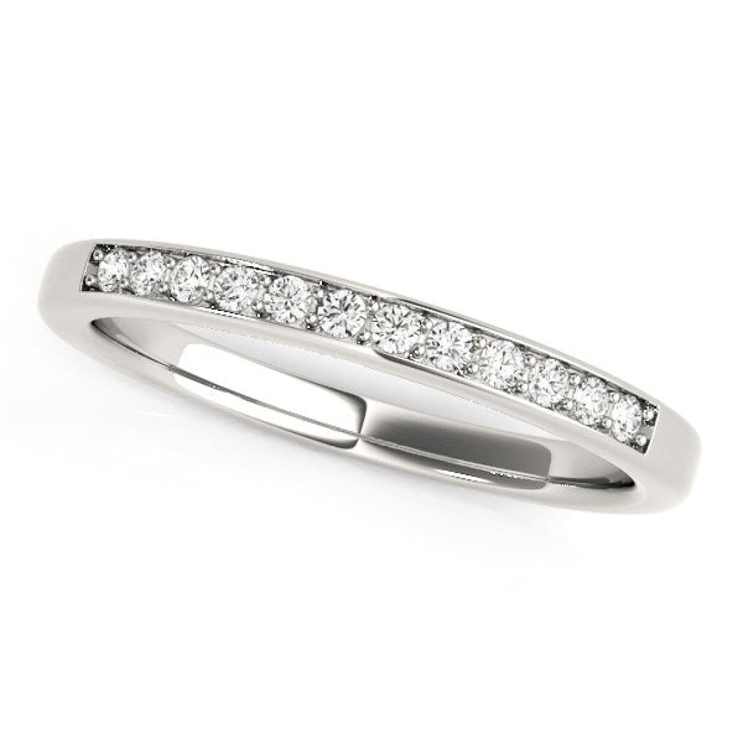 14k White Gold Diamond Wedding Band (1/8 cttw) | Richard Cannon Jewelry