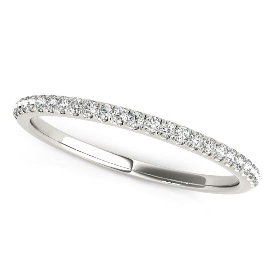 14k White Gold Diamond Wedding Band in Pave Setting (1/8 cttw) | Richard Cannon Jewelry