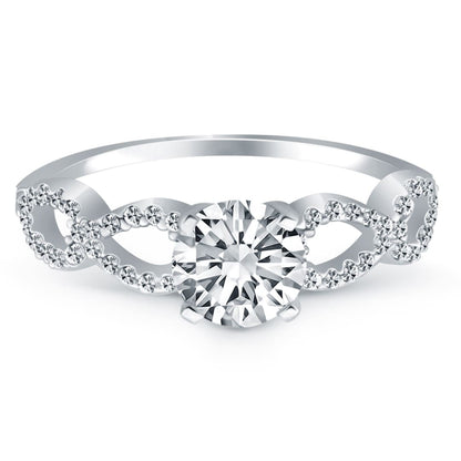 14k White Gold Double Infinity Diamond Engagement Ring | Richard Cannon Jewelry