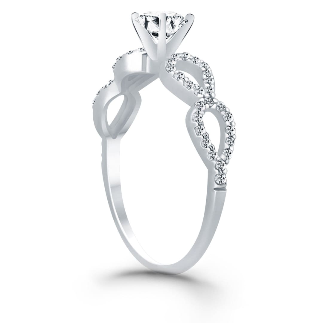 14k White Gold Double Infinity Diamond Engagement Ring | Richard Cannon Jewelry