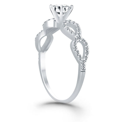 14k White Gold Double Infinity Diamond Engagement Ring | Richard Cannon Jewelry