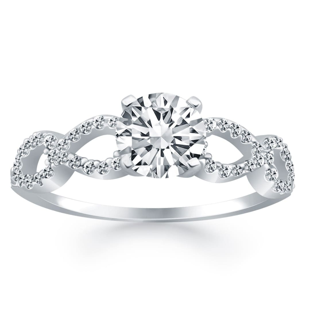 14k White Gold Double Infinity Diamond Engagement Ring | Richard Cannon Jewelry