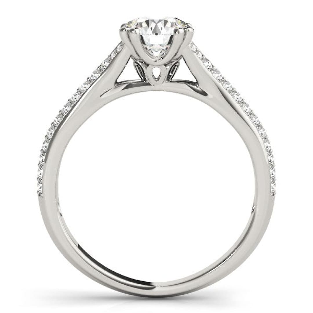 14k White Gold Double Prong Multirow Band Diamond Engagement Ring (1 1/8 cttw) | Richard