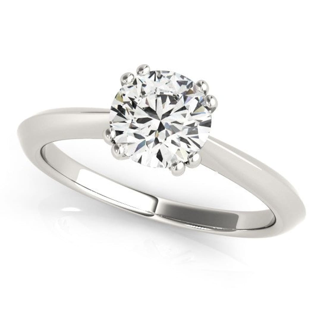 14k White Gold Double Prong Set Solitaire Diamond Engagement Ring (1 cttw) | Richard