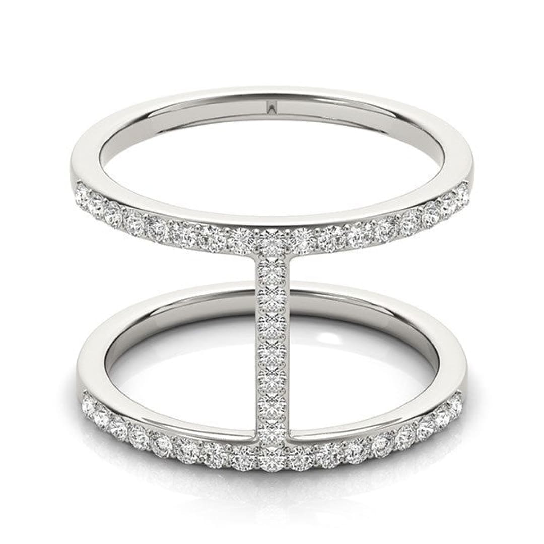 14k White Gold Dual Band Bridge Style Diamond Ring (3/8 cttw) | Richard Cannon Jewelry