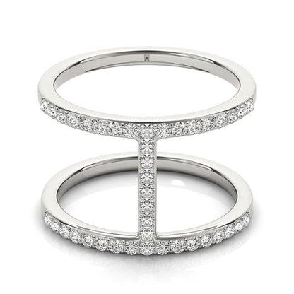 14k White Gold Dual Band Bridge Style Diamond Ring (3/8 cttw) | Richard Cannon Jewelry