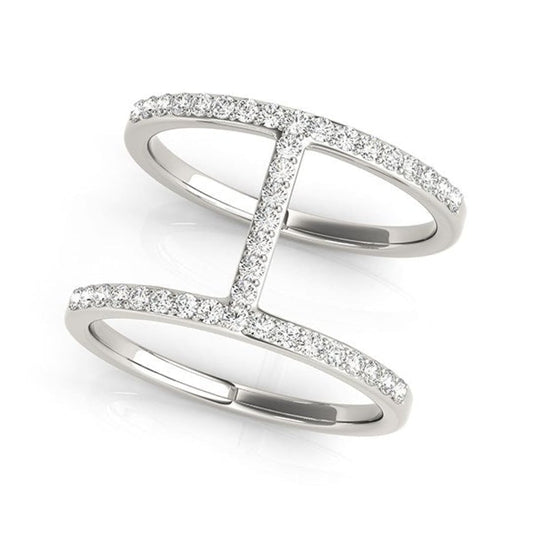 14k White Gold Dual Band Bridge Style Diamond Ring (3/8 cttw) | Richard Cannon Jewelry