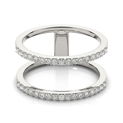 14k White Gold Dual Band Design Ring with Diamonds (1/3 cttw) | Richard Cannon Jewelry