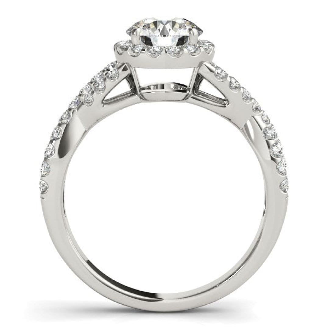 14k White Gold Entwined Split Shank Diamond Engagement Ring (1 1/2 cttw) | Richard Cannon