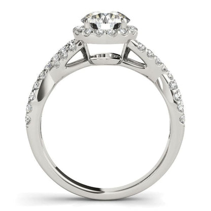 14k White Gold Entwined Split Shank Diamond Engagement Ring (1 1/2 cttw) | Richard Cannon