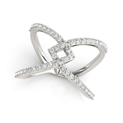 14k White Gold Fancy Entwined Design Diamond Ring (1/2 cttw) | Richard Cannon Jewelry