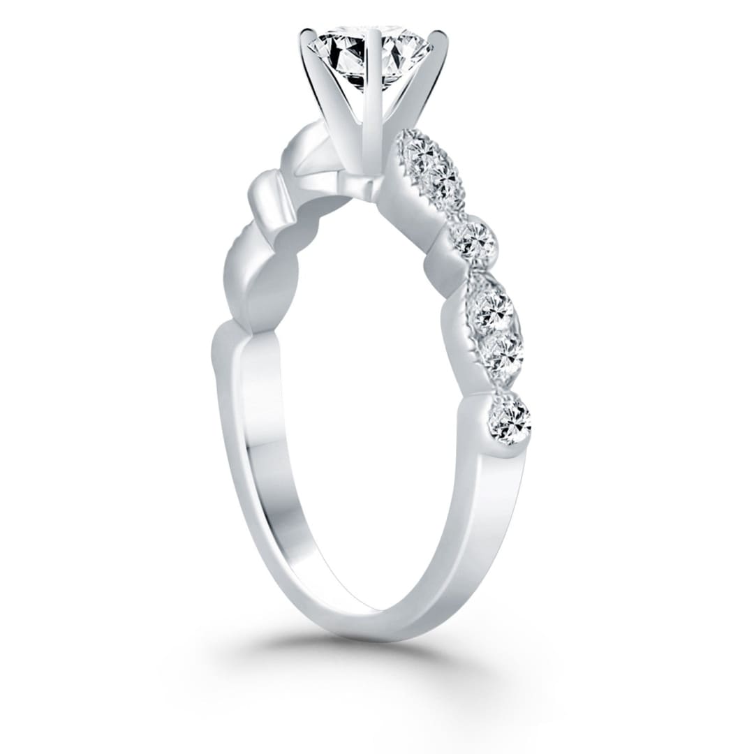 14k White Gold Fancy Shaped Diamond Engagement Ring | Richard Cannon Jewelry