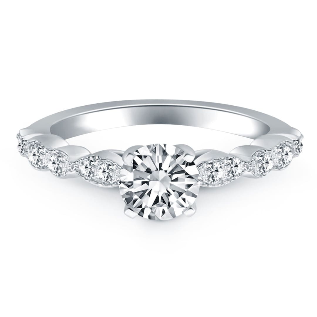 14k White Gold Fancy Shaped Diamond Engagement Ring | Richard Cannon Jewelry