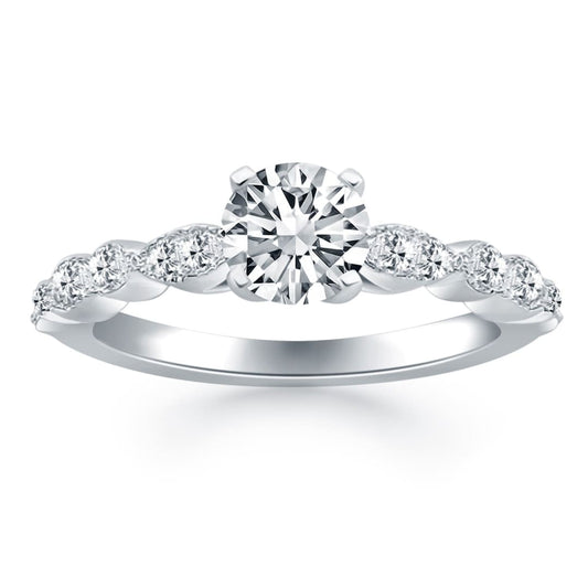 14k White Gold Fancy Shaped Diamond Engagement Ring | Richard Cannon Jewelry