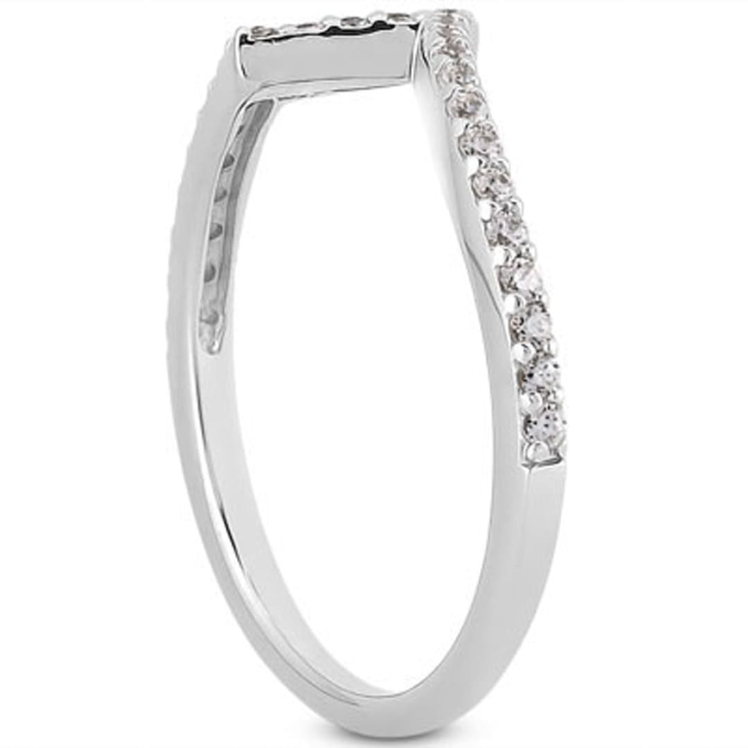 14k White Gold Fancy Zig Zag Pave Diamond Wedding Ring Band | Richard Cannon Jewelry