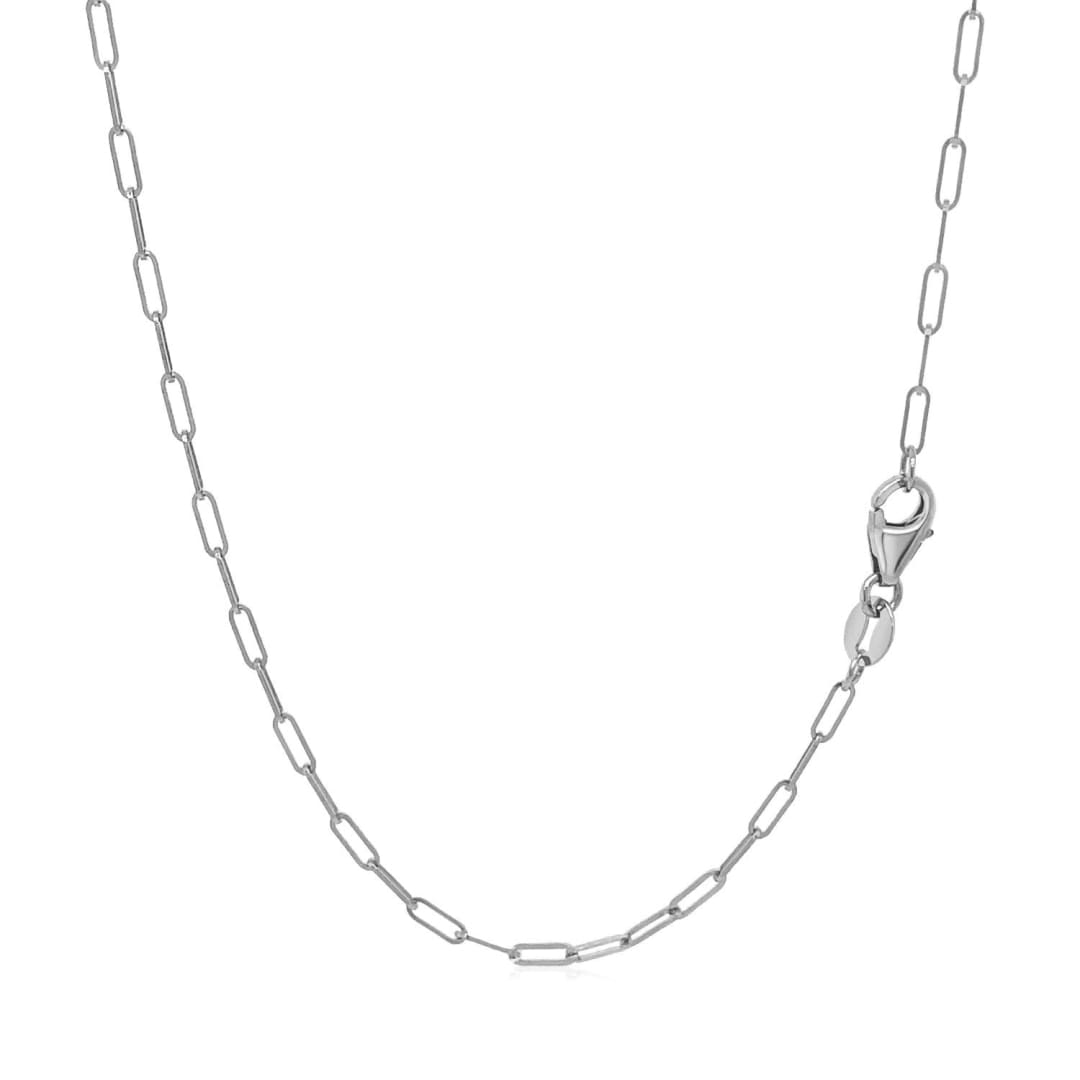 14K White Gold Fine Paperclip Chain (1.5mm) | Richard Cannon Jewelry