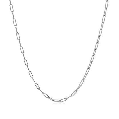 14K White Gold Fine Paperclip Chain (1.5mm) | Richard Cannon Jewelry