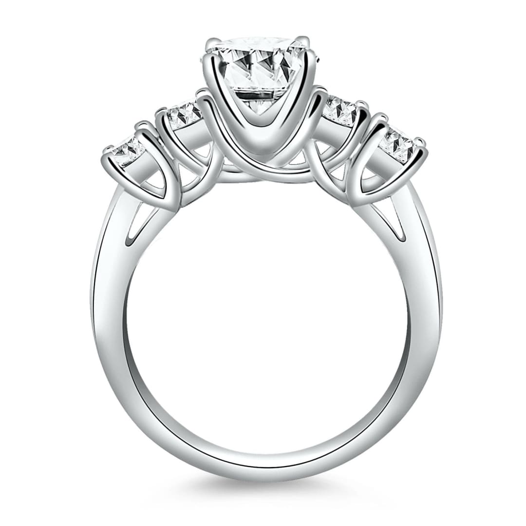 14k White Gold Five Stone Diamond Trellis Engagement Ring | Richard Cannon Jewelry