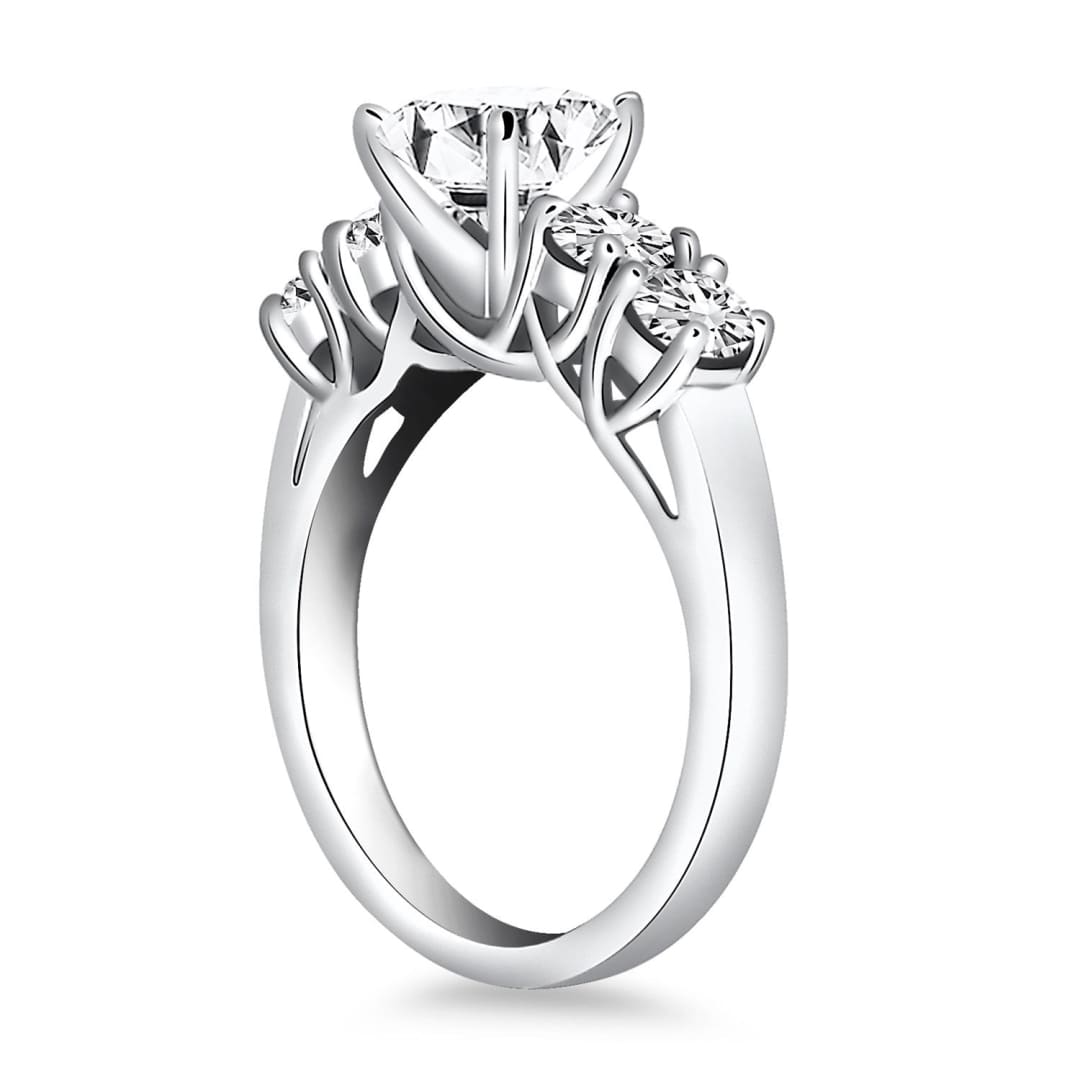 14k White Gold Five Stone Diamond Trellis Engagement Ring | Richard Cannon Jewelry