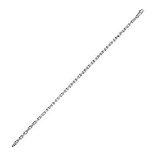 14k White Gold French Cable Link Chain 2.5 mm | Richard Cannon Jewelry