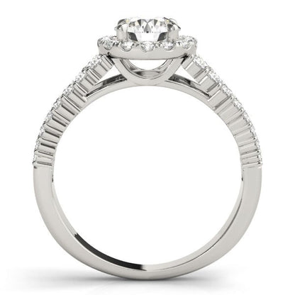 14k White Gold Graduated Pave Set Shank Diamond Engagement Ring (1 5/8 cttw) | Richard