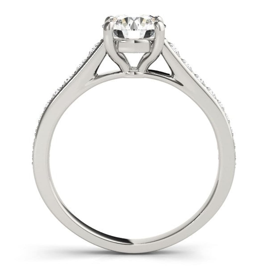 14k White Gold Graduated Single Row Diamond Engagement Ring (1 1/3 cttw) | Richard Cannon