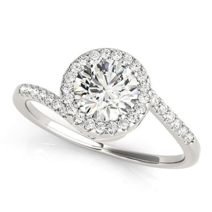 14k White Gold Halo Design Bypass Round Diamond Engagement Ring (5/8 cttw) | Richard