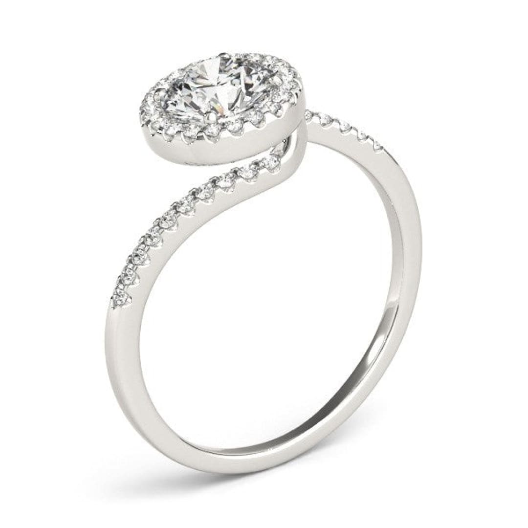 14k White Gold Halo Design Bypass Round Diamond Engagement Ring (5/8 cttw) | Richard