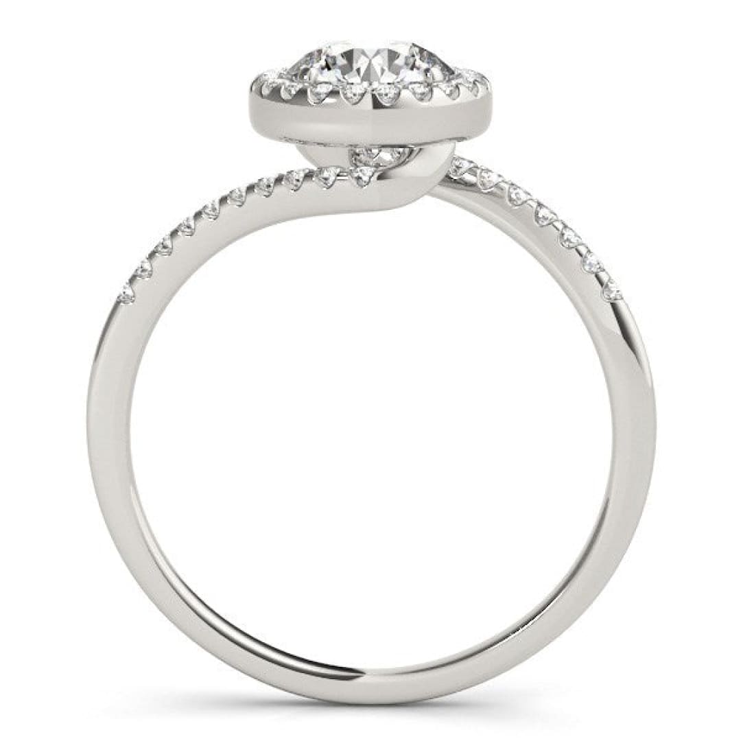 14k White Gold Halo Design Bypass Round Diamond Engagement Ring (5/8 cttw) | Richard