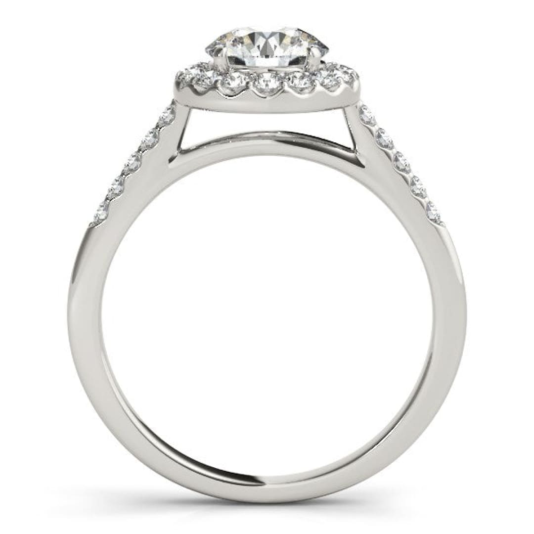 14k White Gold Halo Diamond Engagement Ring (1 3/8 cttw) | Richard Cannon Jewelry