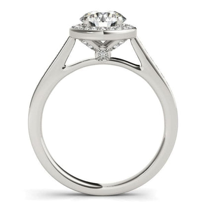 14k White Gold Halo Round Diamond Engagement Ring (1 1/4 cttw) | Richard Cannon Jewelry